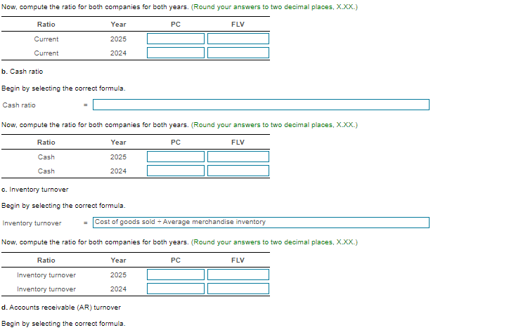 Now Compute The Ratio For Both Companies For Both Years Round Your Answers To Two Decimal Places X Xx Ratio Year P 1