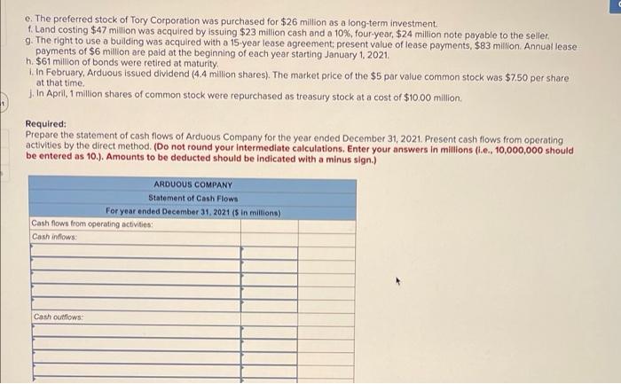 The Comparative Balance Sheets For 2021 And 2020 And The Income Statement For 2021 Are Given Below For Arduous Company 4