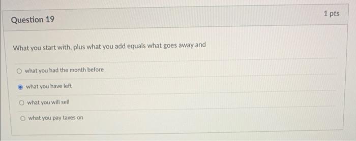 1 Pts Question 20 What Is More Important Than Sales Price O Purchasess Contribution Margin Cogm Variable Cost 1 Pts Q 2