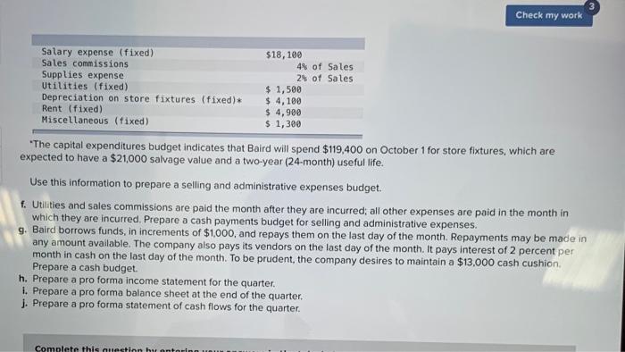 Problem 14 23a Algo Preparing A Master Budget For Retail Company With No Beginning Account Balances Lo 14 2 14 3 14 2