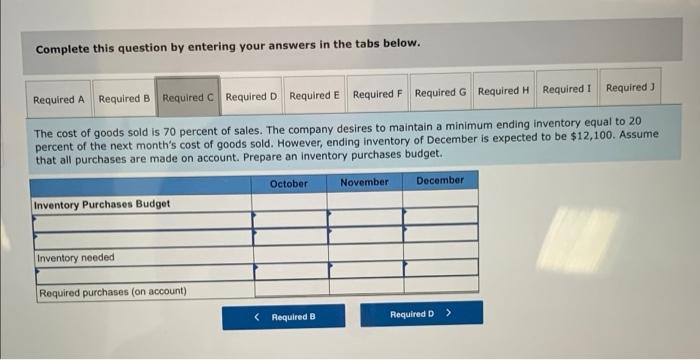 Problem 14 23a Algo Preparing A Master Budget For Retail Company With No Beginning Account Balances Lo 14 2 14 3 14 5