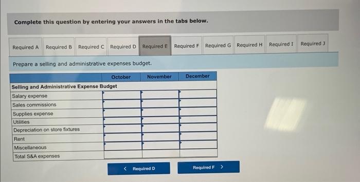 Problem 14 23a Algo Preparing A Master Budget For Retail Company With No Beginning Account Balances Lo 14 2 14 3 14 7