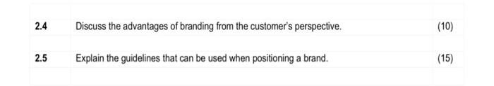 2 4 Discuss The Advantages Of Branding From The Customer S Perspective 10 2 5 Explain The Guidelines That Can Be Used 1