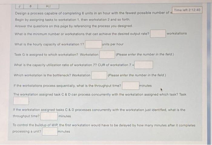 A 6 9 B D 4 Om The Table Below Shows The Tasks Required To Process A Unit Time Left 2 12 44 Time Immediate Task Min Unit 2