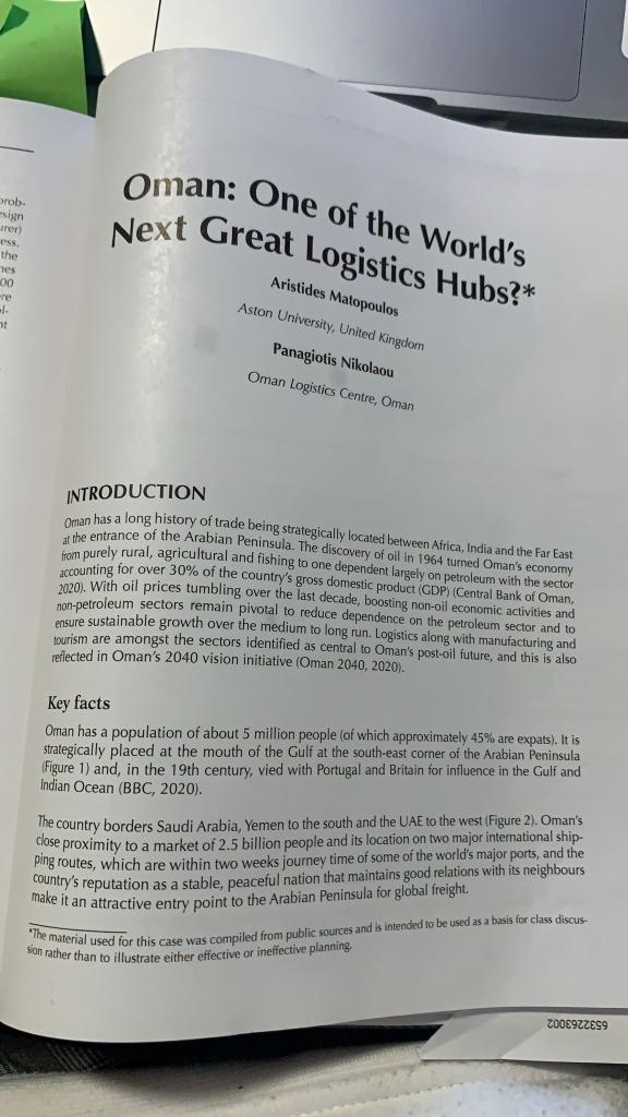 Hrob Sign Ther Ess The Es 00 Re Oman One Of The World S Next Great Logistics Hubs Aristides Matopoulos Aston Univer 1