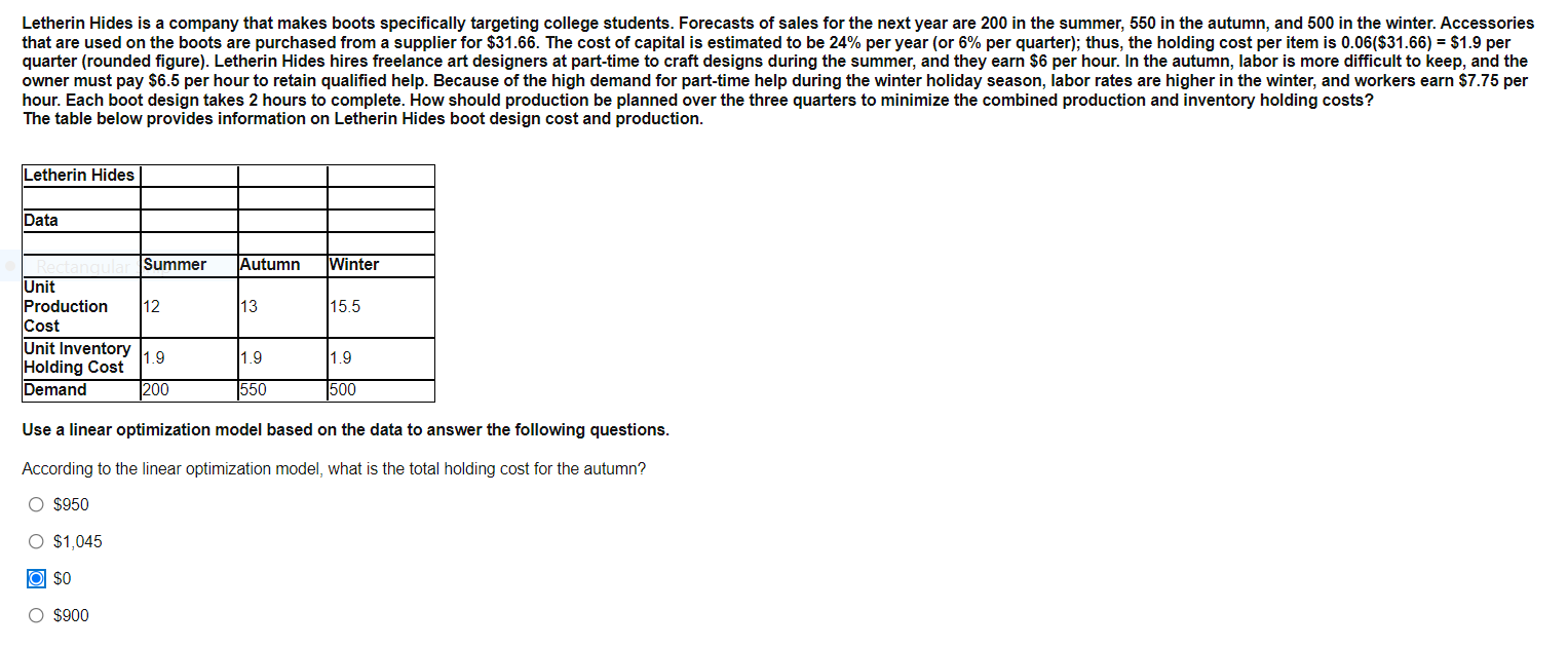 Letherin Hides Is A Company That Makes Boots Specifically Targeting College Students Forecasts Of Sales For The Next Ye 1