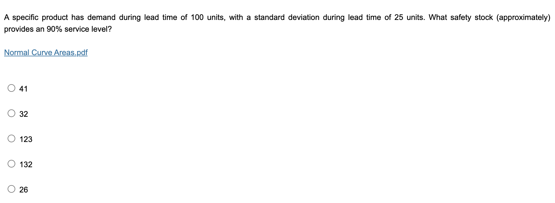 A Specific Product Has Demand During Lead Time Of 100 Units With A Standard Deviation During Lead Time Of 25 Units Wha 1