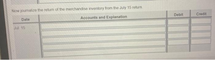 July 3 July 5 Sold Computers On Account For 8 000 To South Auto Store Terms 3 15 N 30 The Cost Of The Computers Is 5