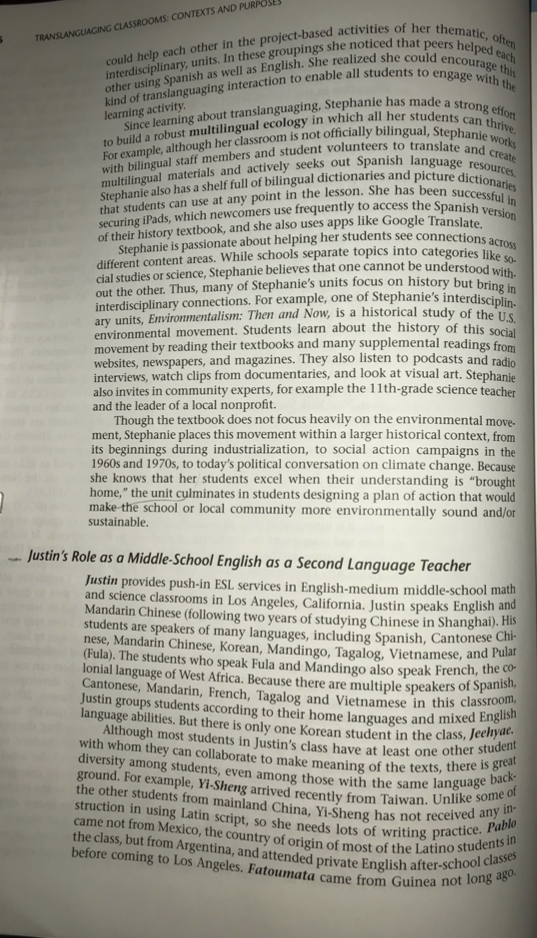Question Explain How Teachers Can Use Translanguaging In Different Types Of Classroom Contexts Please Provide Examples 11