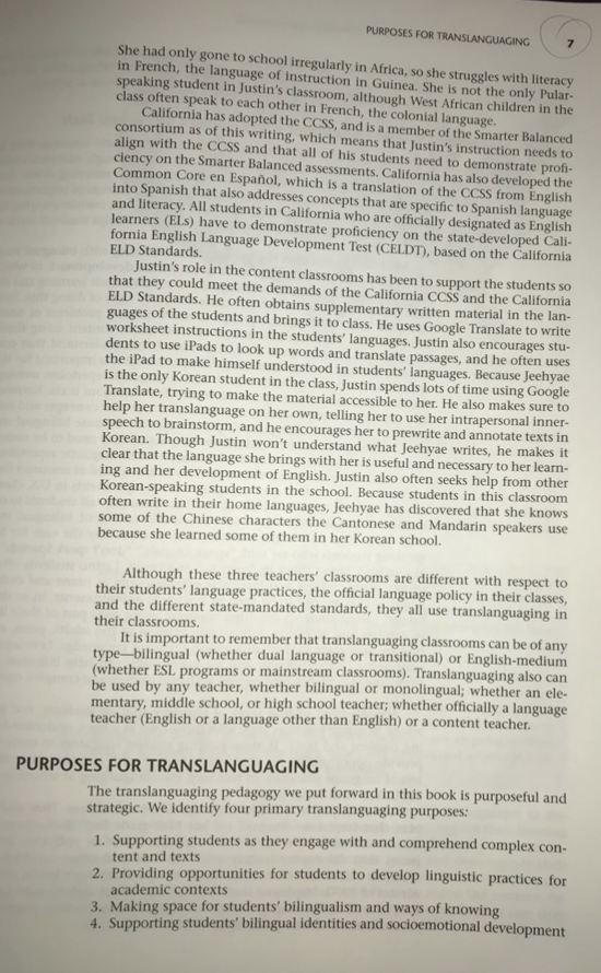 Question Explain How Teachers Can Use Translanguaging In Different Types Of Classroom Contexts Please Provide Examples 12