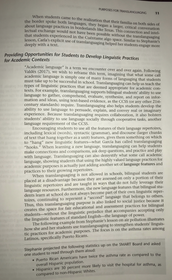 Question Explain How Teachers Can Use Translanguaging In Different Types Of Classroom Contexts Please Provide Examples 16