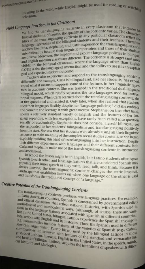Question Explain How Teachers Can Use Translanguaging In Different Types Of Classroom Contexts Please Provide Examples 27