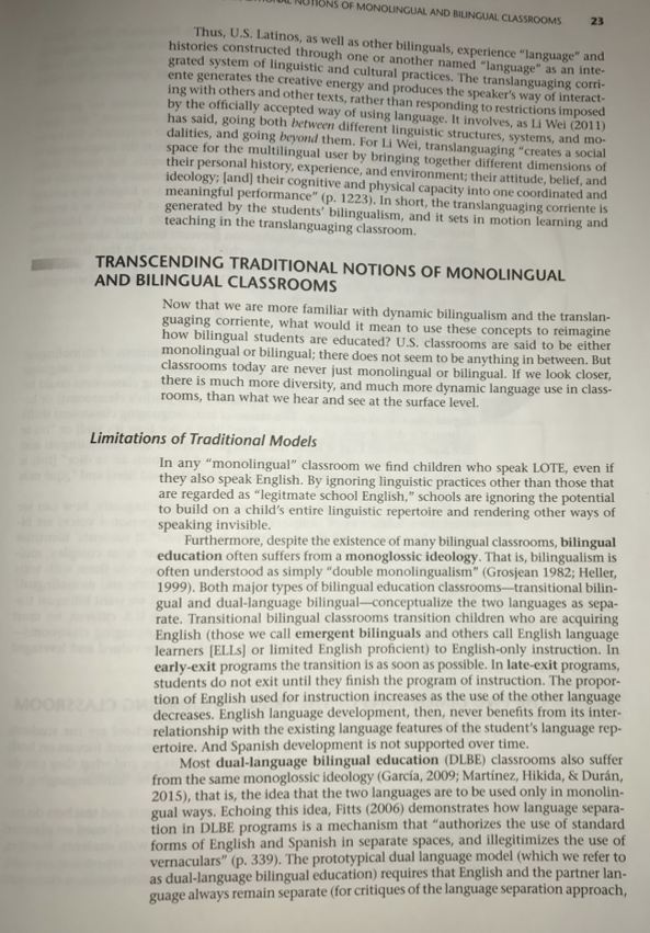 Question Explain How Teachers Can Use Translanguaging In Different Types Of Classroom Contexts Please Provide Examples 28