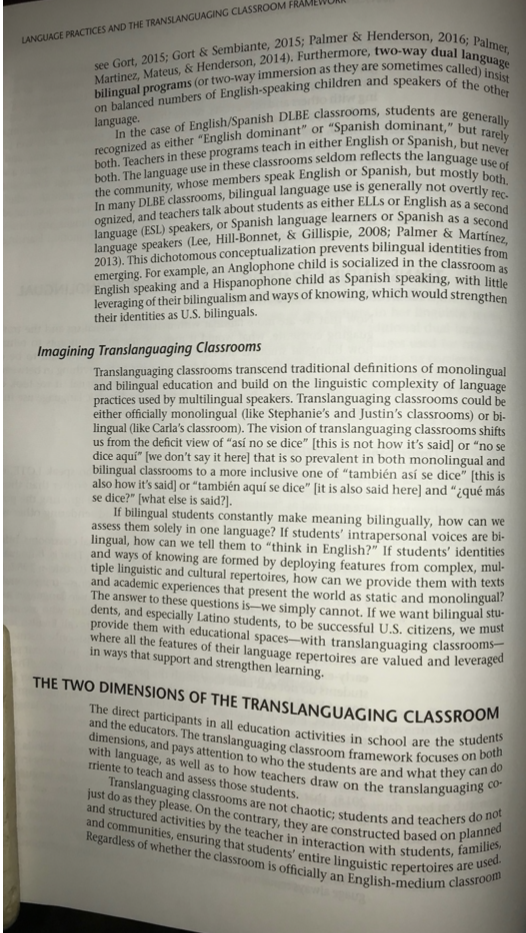 Question Explain How Teachers Can Use Translanguaging In Different Types Of Classroom Contexts Please Provide Examples 29