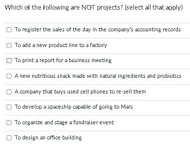 Which Of The Following Are Not Projects Select All That Apply To Register The Sales Of The Day In The Company S Accou 1