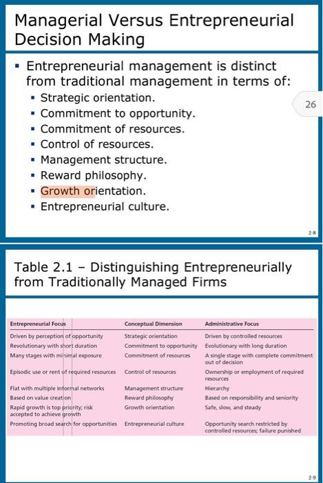 26 Managerial Versus Entrepreneurial Decision Making Entrepreneurial Management Is Distinct From Traditional Managemen 1