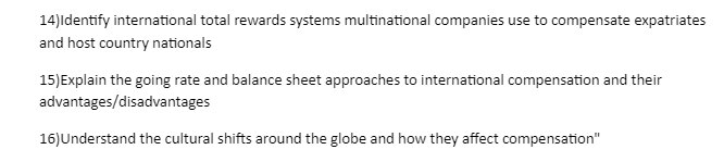 14 Identify International Total Rewards Systems Multinational Companies Use To Compensate Expatriates And Host Country N 1