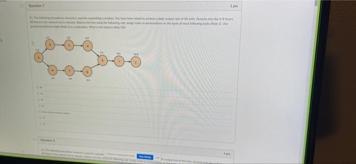 Rate Of Het Ne Day Who Wil Aps Question 7 21 The Following Precedence Network Is Tuned For Assembling A Product You 1
