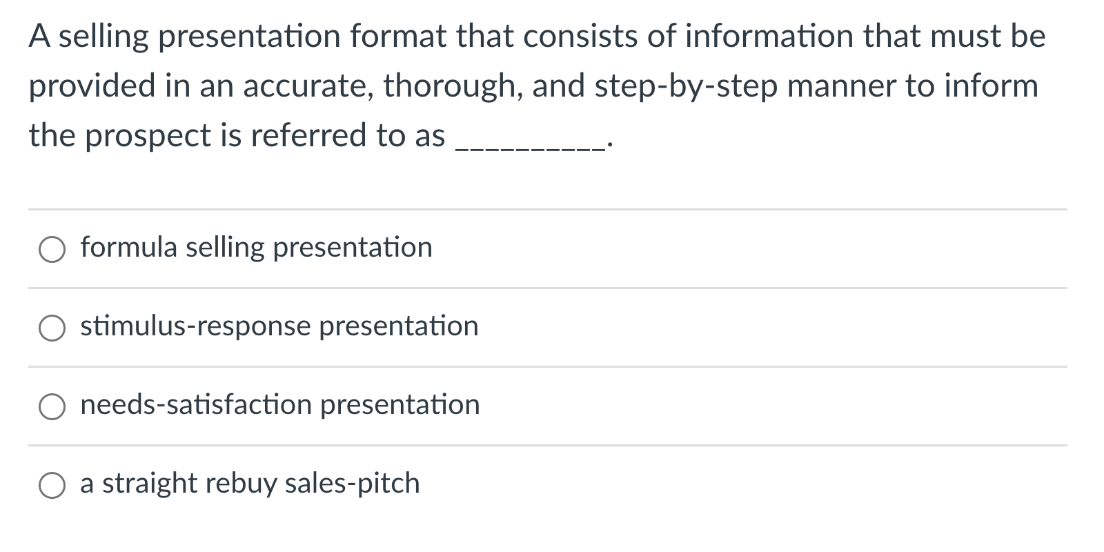 A Selling Presentation Format That Consists Of Information That Must Be Provided In An Accurate Thorough And Step By S 1