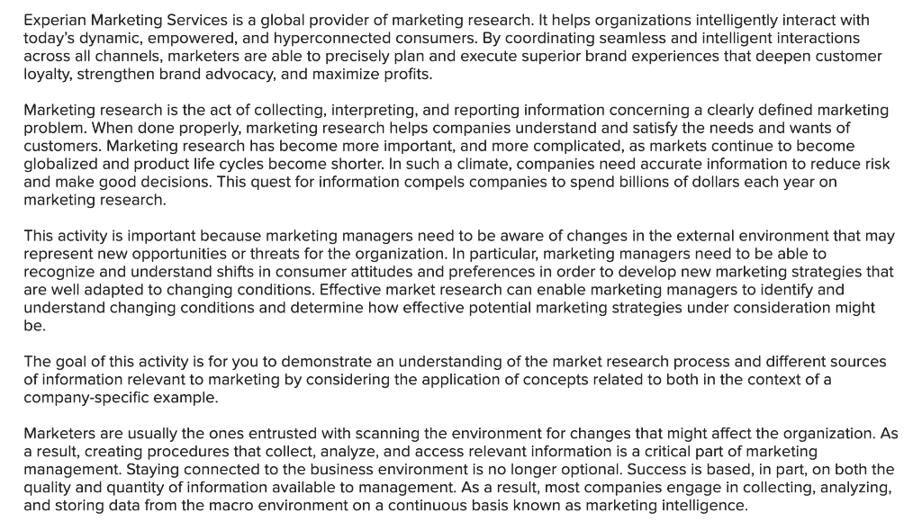 Experian Marketing Services Is A Global Provider Of Marketing Research It Helps Organizations Intelligently Interact Wi 1