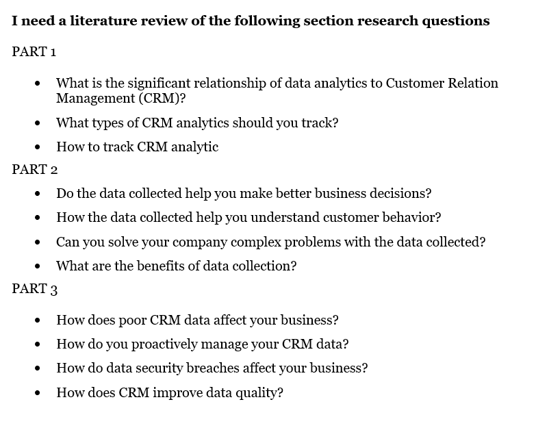 I Need A Literature Review Of The Following Section Research Questions Part 1 What Is The Significant Relationship Of Da 1