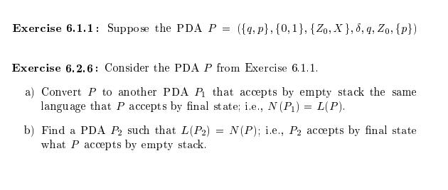 Exercise 6 1 1 Suppose The Pda P 9 P 0 1 20 X 8 9 20 P Exercise 6 2 6 Consider The Pda P From Exerci 1