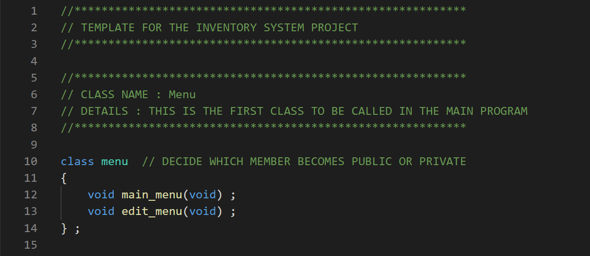 Create A Simple Inventory System Using Classes And The Concept Of Separate Compilation Attached Below Is A Template To 1
