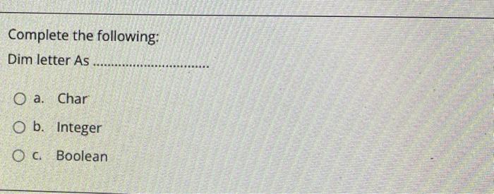 What Is The Output Of The Following Loop Dim Y As Integer 1 Do While Y 10 Istreport Items Add Itcs 121 Y 10 L 6