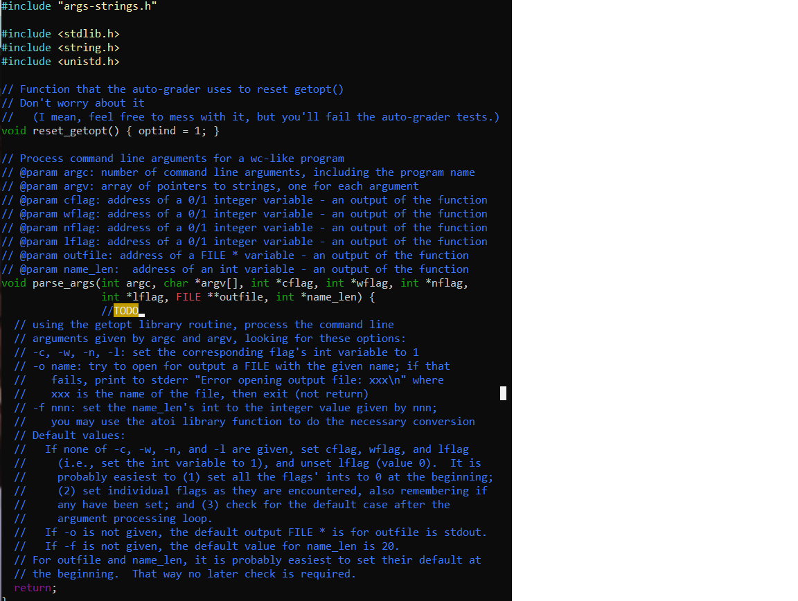 Include Args Strings H Include Stdlib H Include String H Include Unistd H Function That The Auto Grader U 1