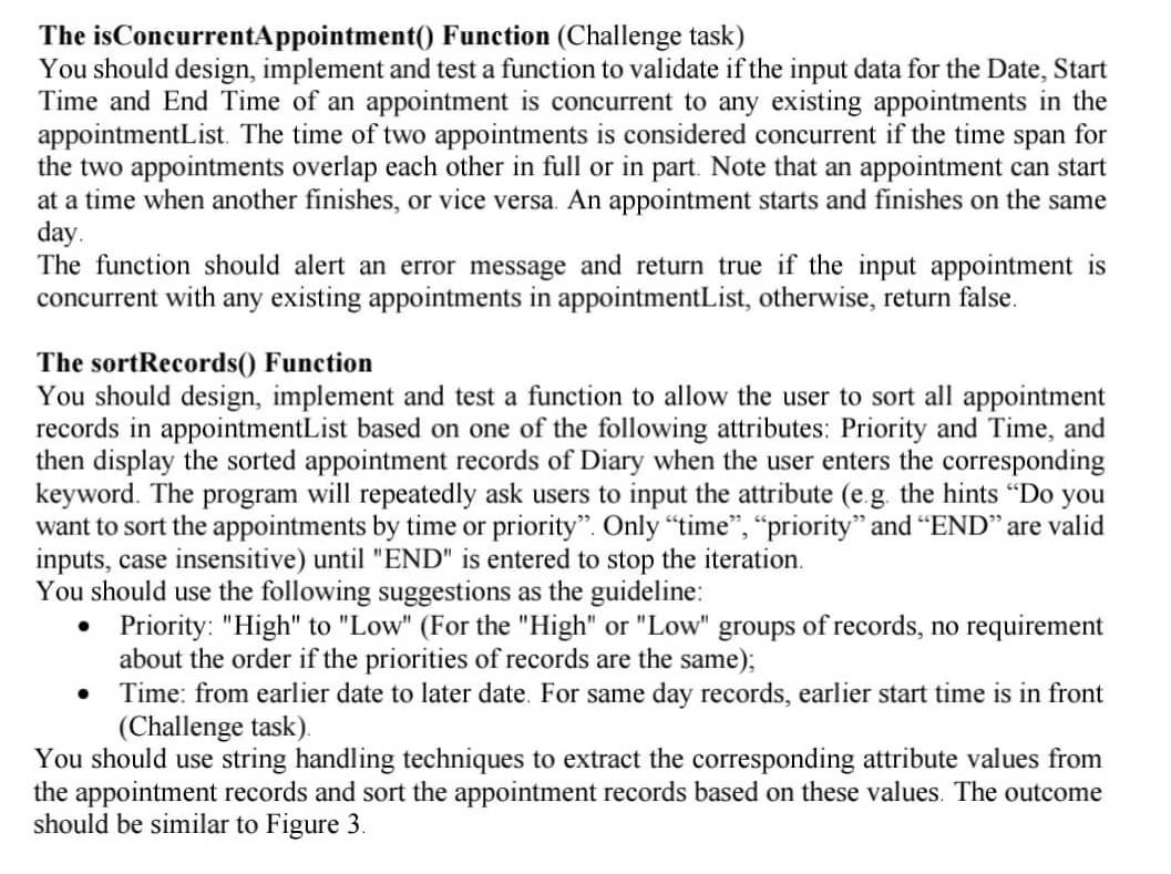 The Isconcurrentappointment Function Challenge Task You Should Design Implement And Test A Function To Validate If 1