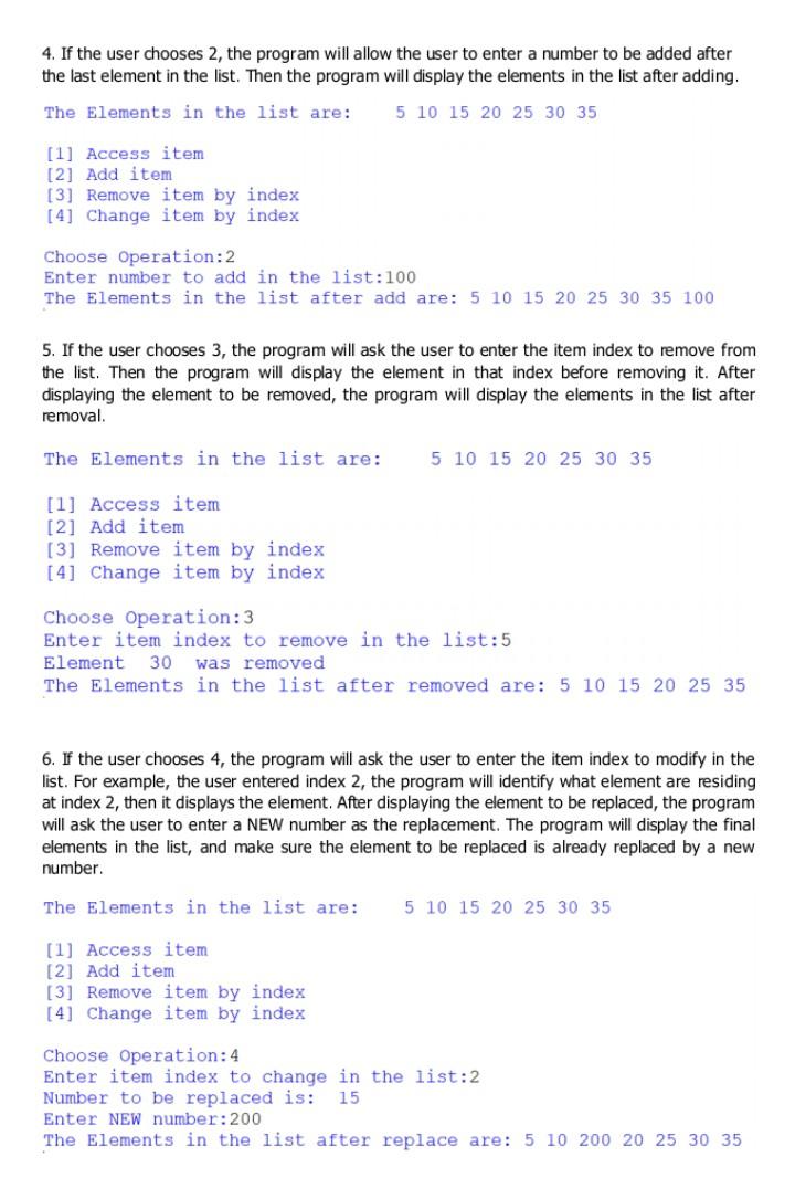 General Instruction Write A Python Program That Declares And Initializes A One Dimensional List Named Mylist The Eleme 2