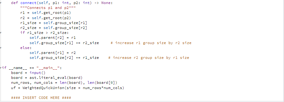 Python Programming Implementation Of Weightedquickunion Please Show That The Output Is The Same As The Provided Below T 5