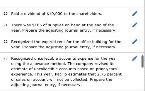 The Trial Balance Of Pacilio Security Services Inc As Of January 1 Year 9 Had The Following Normal Balances Cash Pe 7