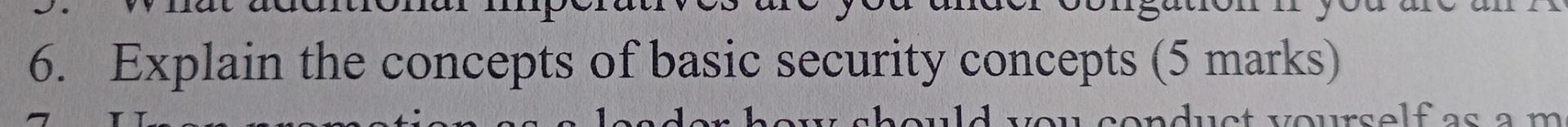 6 Explain The Concepts Of Basic Security Concepts 5 Marks 1orhat Chaud Vandut Vourself Asam 1