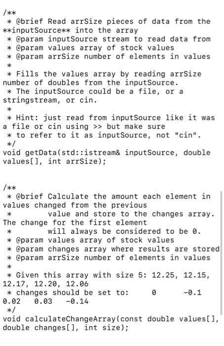 Background The Value Of At Stock Is Recorded At The End Of Trading On A Series Of Days In An Array As Shown Below Where 6