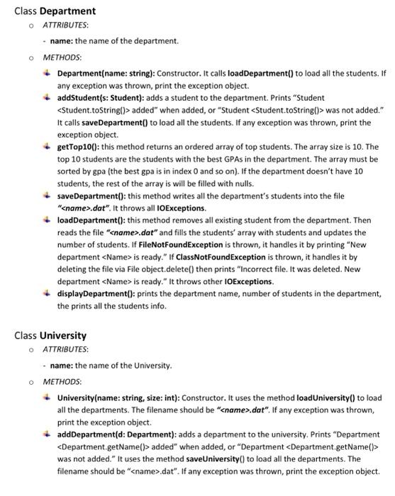 University Name String University Name String Size Int Add Department D Department Void Getnumberofdepart 2
