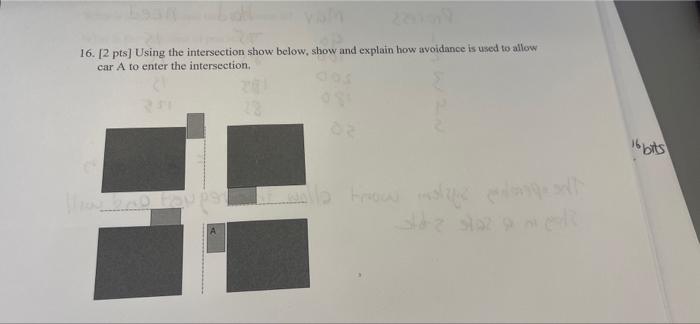 16 12 Pts Using The Intersection Show Below Show And Explain How Avoidance Is Used To Allow Car A To Enter The Interse 1
