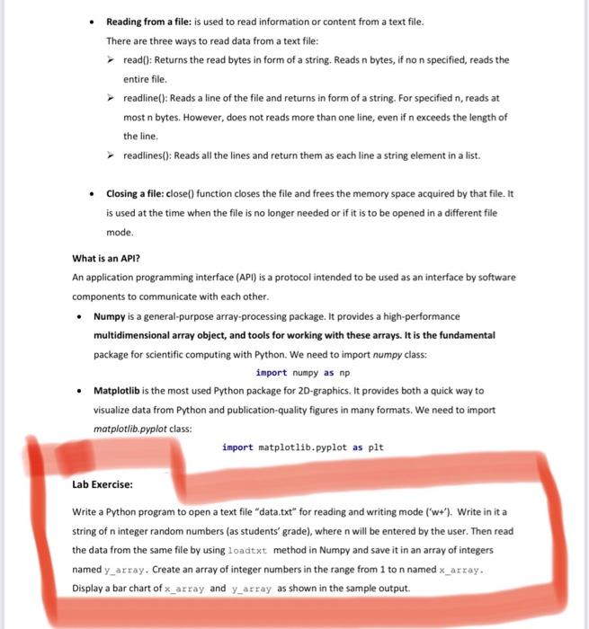 Lab 8 1 0 Files And Apis Objectives Explain How To Read And Write To Files Using The File Explain How To Make Us 2