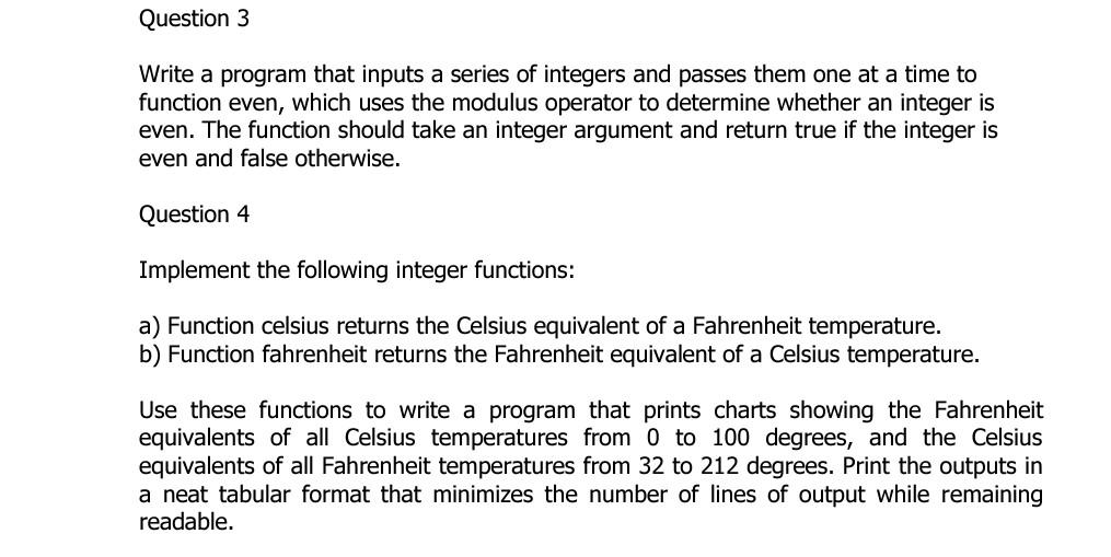 Please Help With Questions 3 And 4 Codes In C Language Thank You 1