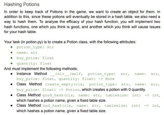 Problem Background Potion Seller You Are Constructing A New Bartering Game Potion Seller The Game Is Centred Around 3