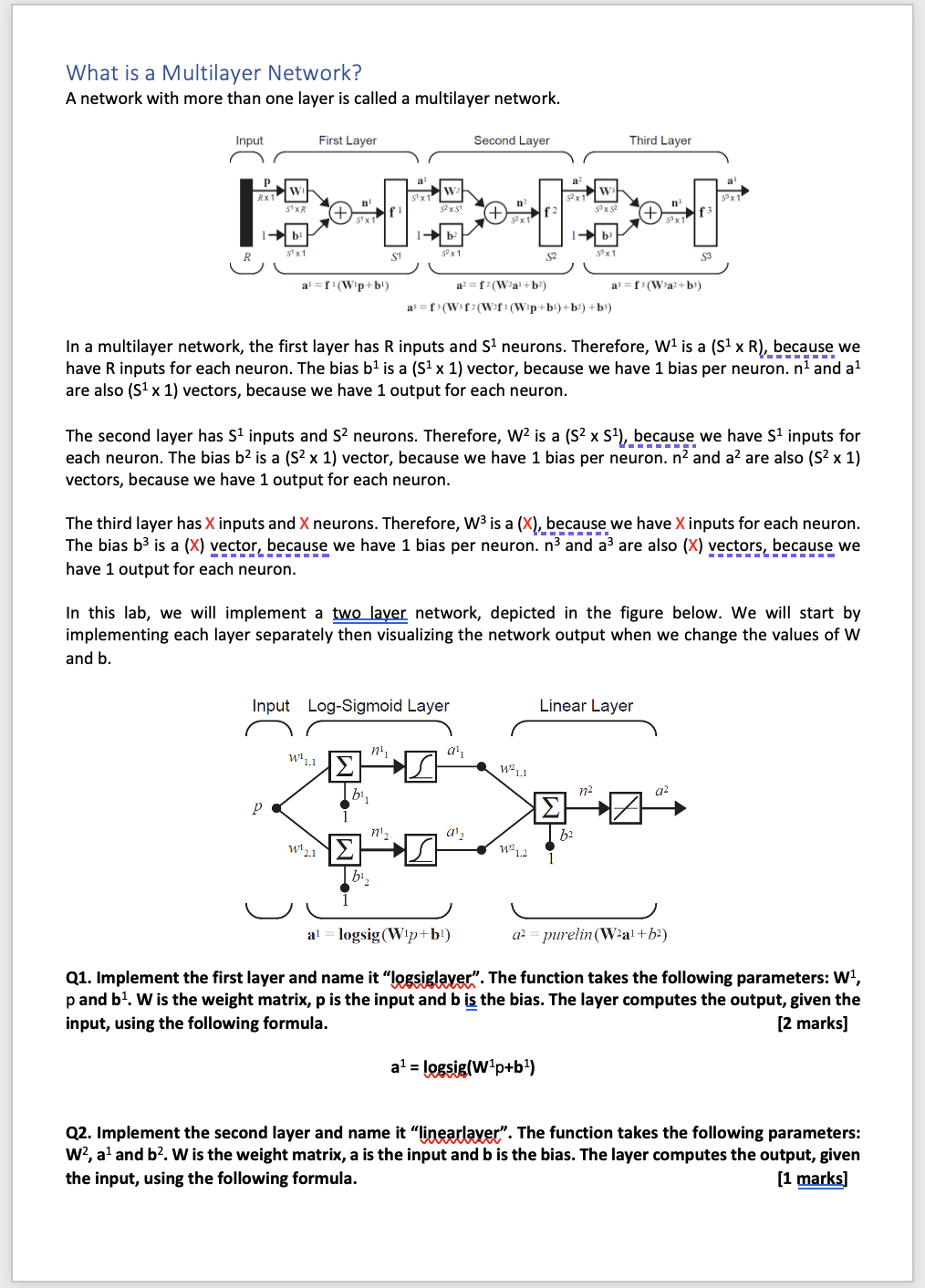 What Is A Multilayer Network A Network With More Than One Layer Is Called A Multilayer Network Input First Layer Secon 1