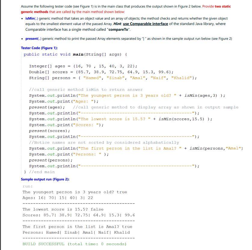 Assume The Following Tester Code See Figure 1 Is In The Main Class That Produces The Output Shown In Figure 2 Below P 1