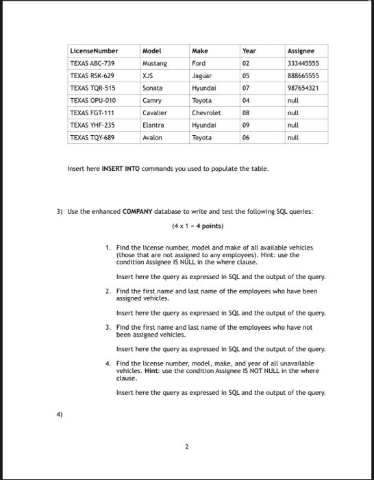 Geit 3341 Database Term Project Due Date Due Date On Or Before Thursday May 12 2022 To Be Done Individually Or In Te 2