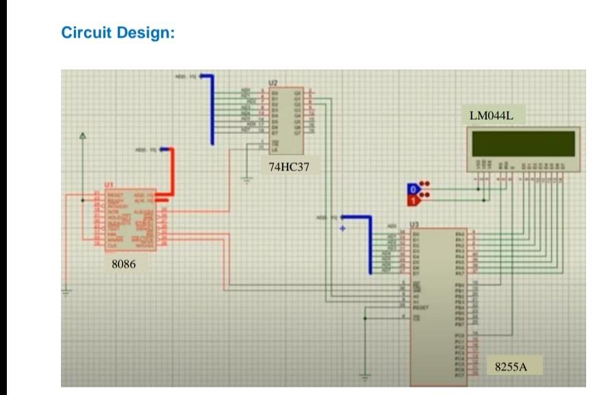 Circuit Design U2 Lm044l 74hc37 U Do 8086 8255a 1