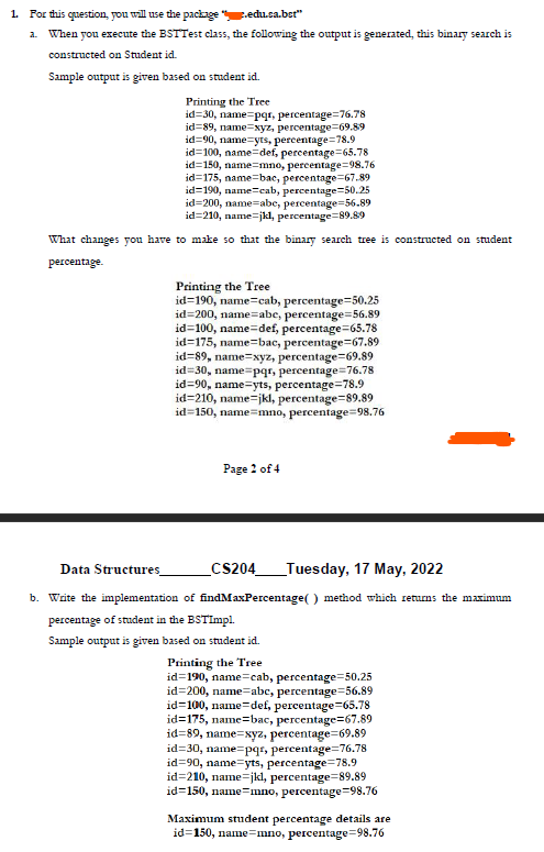 Java These Are The Files In Package Bstimpl Java Package Sa Edu Yuc Bst Import Java Util Stack Public Class Bsti 1
