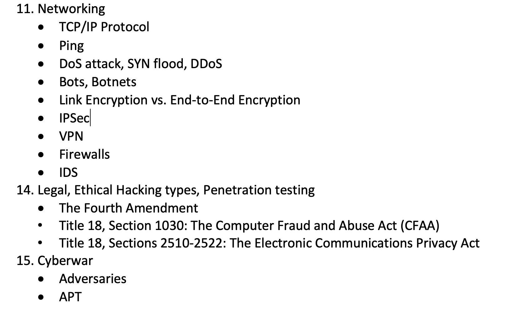 O 11 Networking Tcp Ip Protocol Ping Dos Attack Syn Flood Ddos Bots Botnets Link Encryption Vs End To End Encryptio 1