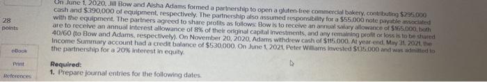 28 Points Un June 1 2020 Bow And Aisha Adams Formed A Partnership To Open A Gluten Free Commercial Bakery Contributin 1
