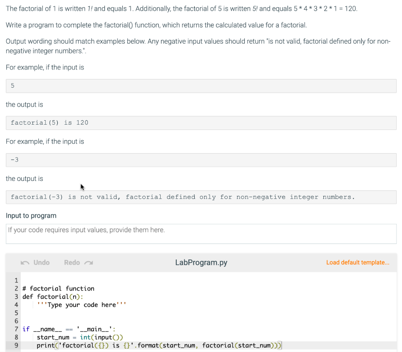 41 Code In Python Please Use The Same Template In The Picture And Provide Code Thnx Factorial Function Def Factoria 1