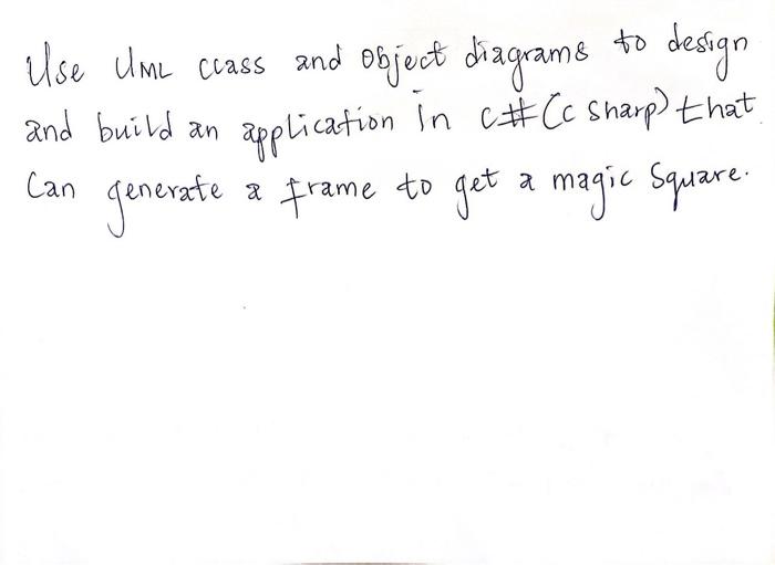 Object An Generate A Devils A The Else Um Class And A Chagrams To Design And Implement Application In C C Sharp That 2