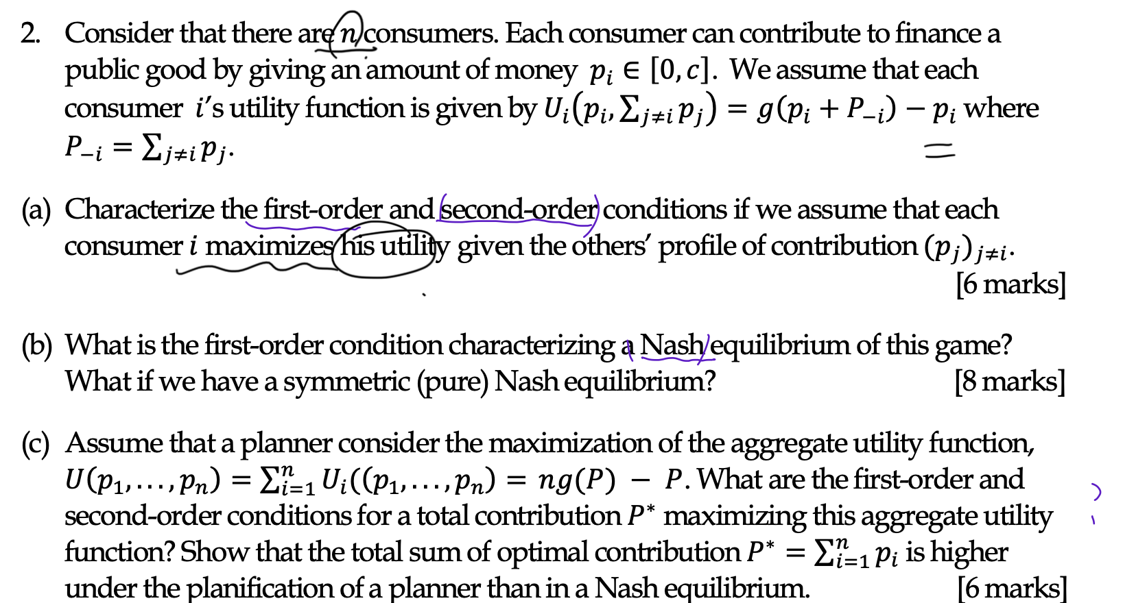 N 2 Consider That There Are N Consumers Each Consumer Can Contribute To Finance A Public Good By Giving An Amount Of 1